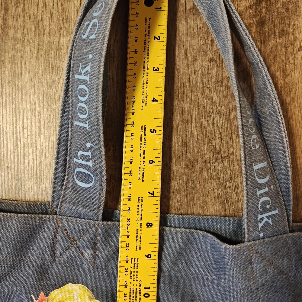 Dick Navy Canvas Tote Bag with Vintage Wagon Print - Picture 8 of 11
